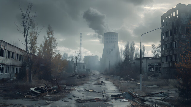 Chernobyl disaster: ruins of the city