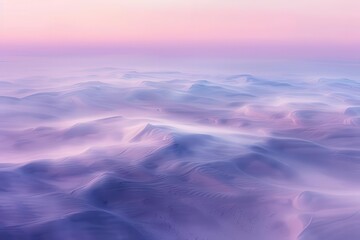 Wall Mural - aerial view of misty sand dunes at dawn abstract natural landscape photography