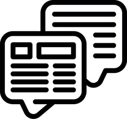 Poster - Two speech bubbles overlapping representing effective communication and exchange of ideas