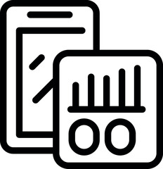 Poster - Smartphone is showing statistics with a growing bars chart on screen, representing business success