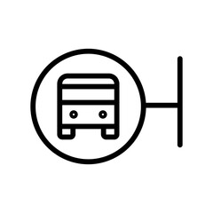 Poster - Bus Sign Icon Perfect for Public Transportation and Travel Themes