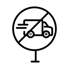Poster - Forbidden Fast Truck Icon Perfect for Traffic and Safety Signs