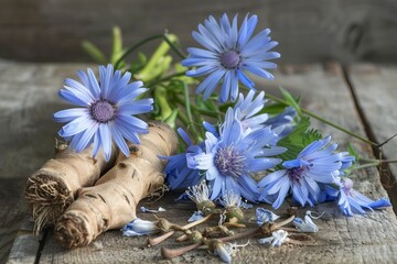 Sticker - Chicory plant used in alternative medicine Cichorium intybus