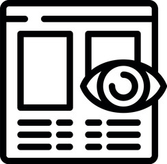 Poster - Website page being watched by a human eye representing concept of website traffic monitoring