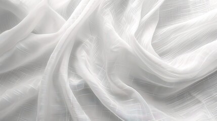 texture white linen on a plain white background, Natural linen fabric texture texture background