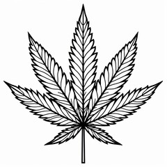 Canvas Print - Vector illustration of cannabis plant leaf.