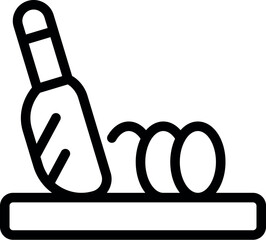 Poster - Electric woodburning pen burning wood surface creating pattern icon