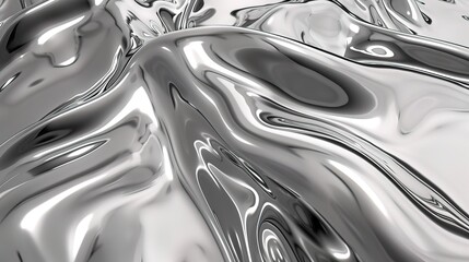 Wall Mural - abstract silver liquid metal background