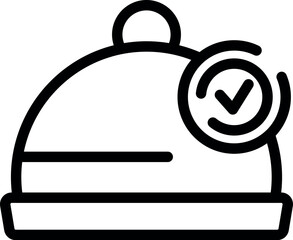 Poster - Restaurant cloche with check mark guaranteeing quality fresh food service