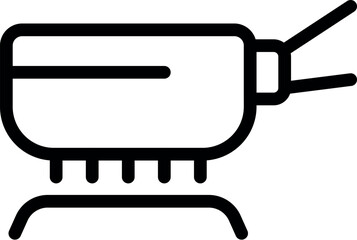Poster - Black line icon of a router providing a wireless signal for a fast internet connection