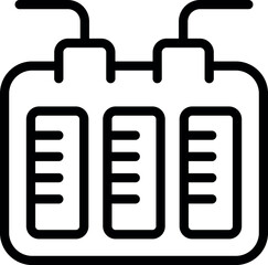 Poster - Line art icon of a server room with three servers working