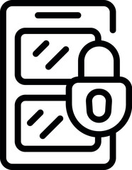Poster - Smartphone is being secured with a lock displaying the number zero, symbolizing the concept of digital security