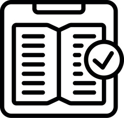 Poster - Simple icon of a checklist on a digital tablet, symbolizing task management and completion