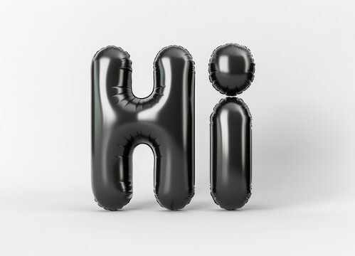 Photo with inflatable black letters 