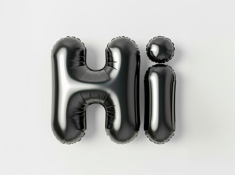 Photo with inflatable black letters 