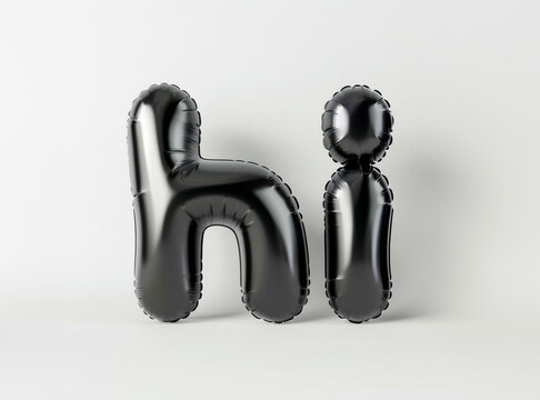 Photo with inflatable black letters 