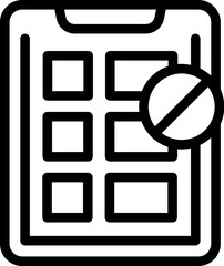 Poster - Simple, bold, black and white icon of a smartphone with a blocked app