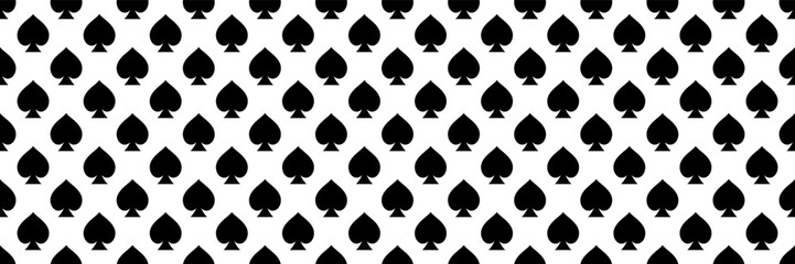 Poster - horizontal black spades seamless design for pattern and background.