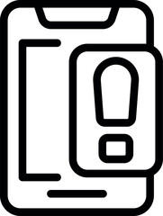 Poster - Smartphone is displaying a notification alert with an exclamation point, indicating a potential issue or warning