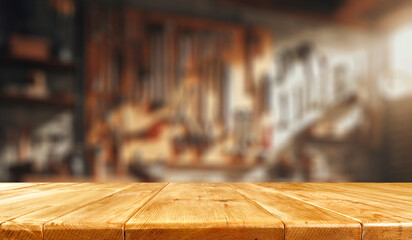 Wall Mural - desk of free space and workspace interior. natural light.