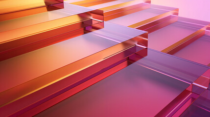 Poster - Abstract geometric glass structure forming a colorful background