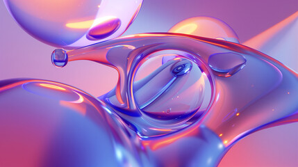 Poster - Abstract liquid forming colorful and dynamic shapes