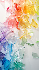 Poster - Colorful transparent shards of glass forming an abstract background