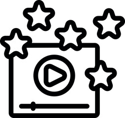 Poster - Five stars are floating above a video player, showing a high rating for the content