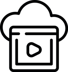 Poster - Simple outline icon representing a cloud computing platform hosting a video streaming service