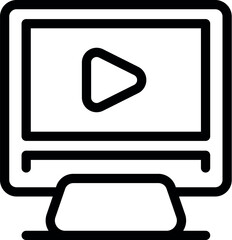 Poster - desktop computer displaying a video player interface, representing online streaming, video content, 