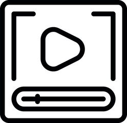 Poster - Simple video player interface is showing a play button and a progress bar, providing users with essential controls for a seamless playback experience