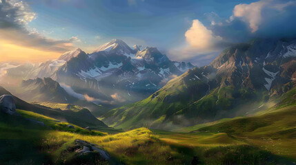 Poster - A cloudscape of mountains