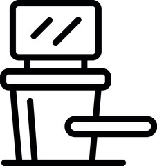Poster - Simple, modern office desk with a computer monitor and comfortable chair, perfect for representing a workspace