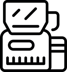 Poster - Simple black and white line icon of a credit card reader processing a payment