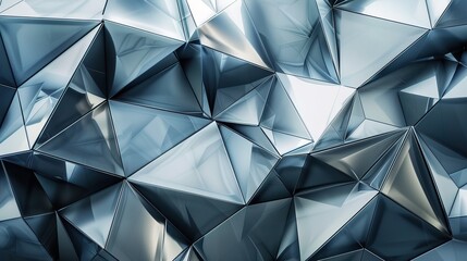 Wall Mural - Abstract 3D rendering of plastic and metal surfaces intersecting at sharp angles, creating a visually striking backdrop with a futuristic