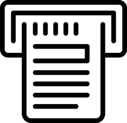 Poster - Office printer printing a document icon with bold outline style