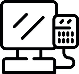 Poster - Electronic cash register with monitor displaying payment processing for point of sale system