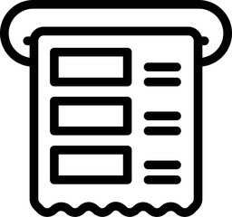 Poster - Simple black and white icon of a point of sale pos terminal printing a receipt for a customer