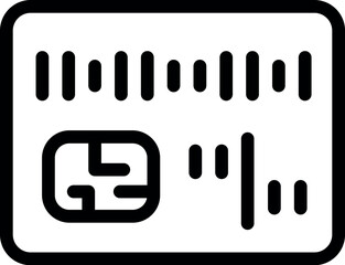 Poster - Bold, graphic icon representing a credit card, highlighting the chip and magnetic stripe technology