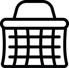 Poster - Simple line icon of an empty shopping basket representing online shopping and retail