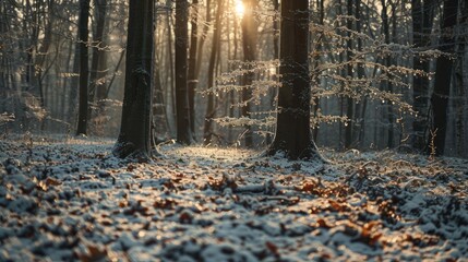 Canvas Print - Winter s final moments in the forest