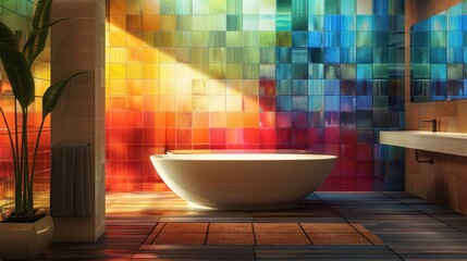 Poster - Vibrant digital wall tile designs for the bathroom