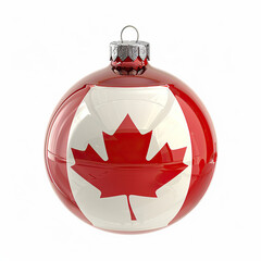 Canadian Flag Ornament on a Christmas Bauble - Patriotic Holiday Decoration