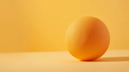 Orange textured ball isolated on a matching orange background, emphasizing its tactile surface and round shape.