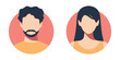 © Mariia - Abstract female and male faceless portraits, avatars or anonymous profiles. Woman and man face icons. Vector illustration