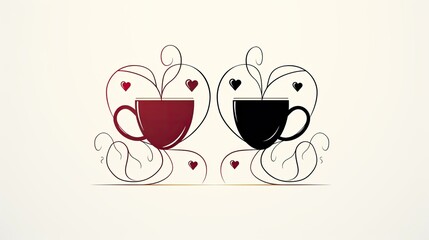 Wall Mural - two cups