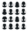© Mariia - Abstract female and male faceless portraits, avatars or anonymous profiles. Set of woman and man face silhouettes icons. Vector illustration