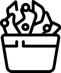 Poster - Line art icon of a toolbox with wrenches sticking out of it, perfect for representing repair services