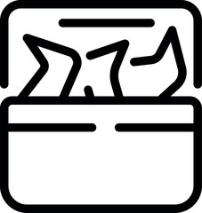 Poster - Line icon of a wallet overflowing with cash, representing personal finances and spending