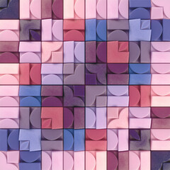 Aufkleber - Digital illustration consisting of a grid of rectangles in different colors. Mosaic effect. 3d rendering